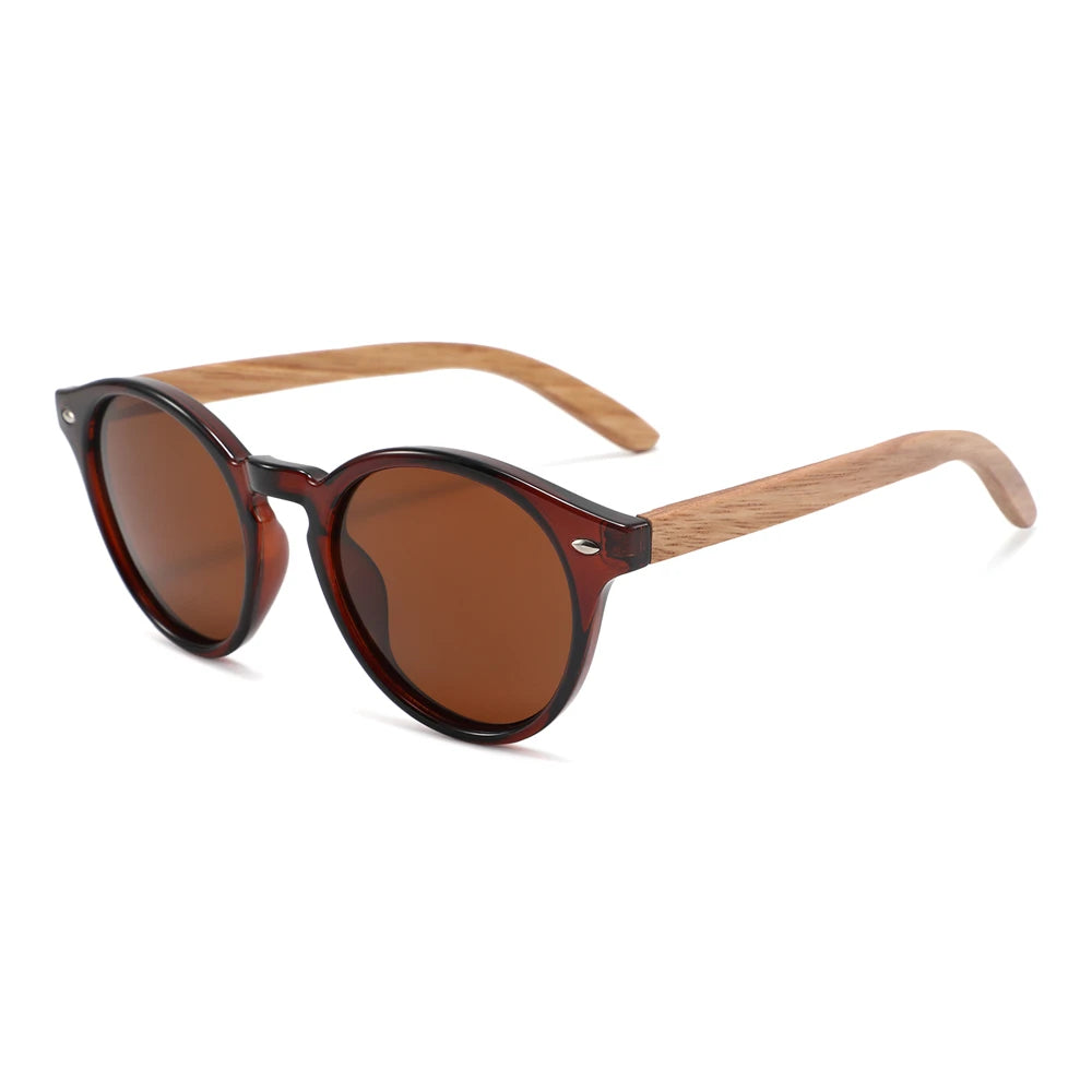 Amber Wood – Polarisierte Sonnenbrille mit Echtholz-Bügeln & UV400