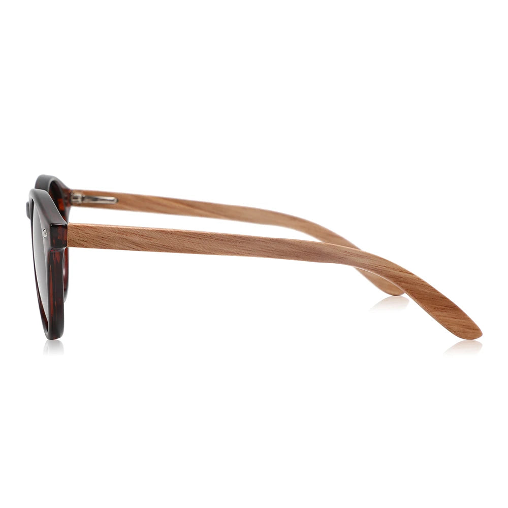 Amber Wood – Polarisierte Sonnenbrille mit Echtholz-Bügeln & UV400