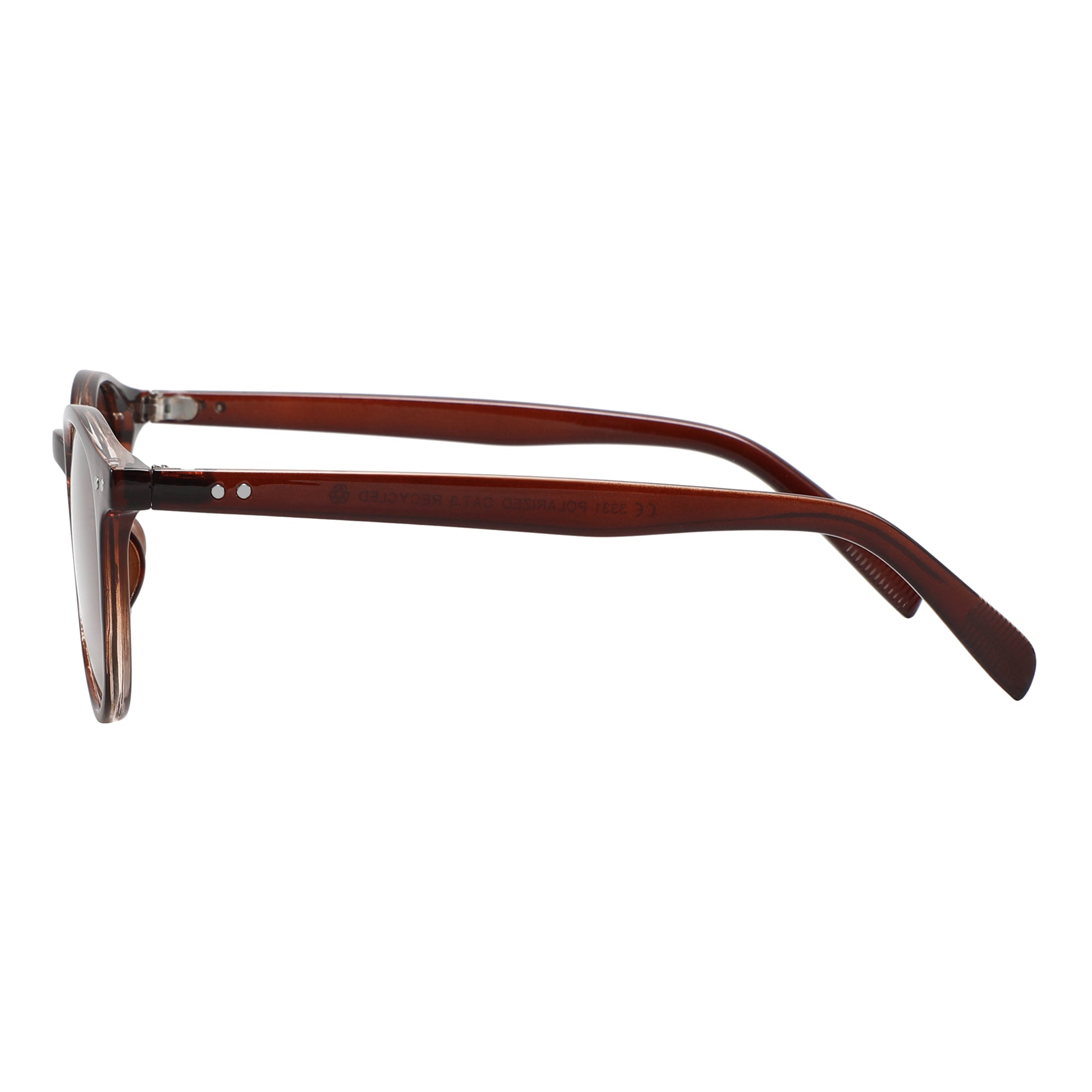 Leichte, runde Sonnenbrille in Braun als zeitloses Unisex-Accessoire