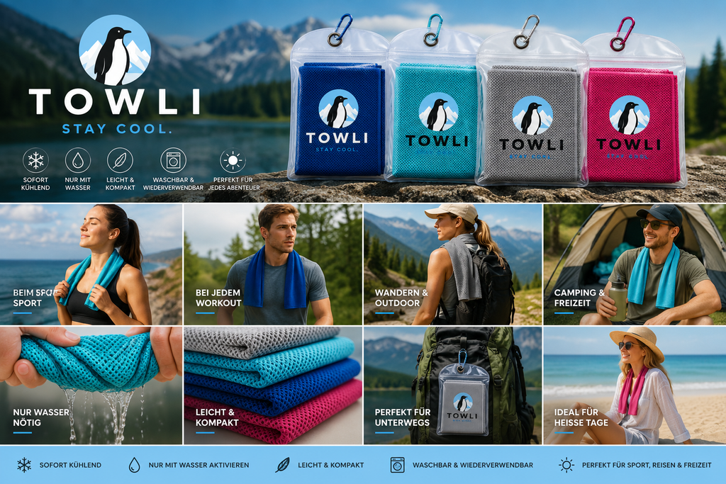 TOWLI Premium-Kühltuch | Sofort kühlend