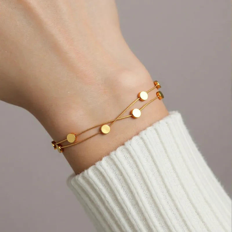 Filigranes Armband "Golden Dots" Edelstahl