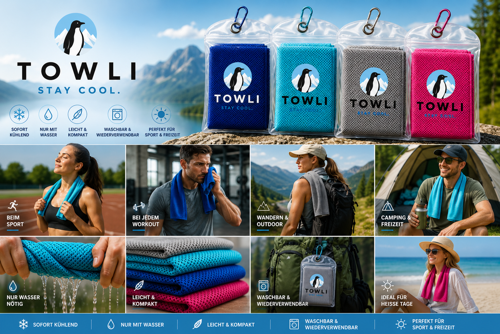 TOWLI Premium-Kühltuch | Sofort kühlend