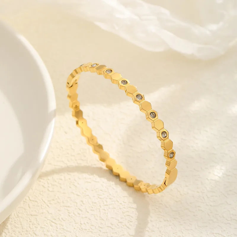 Armband „Honey Glow“ – Edelstahl Gold mit Zirkonia